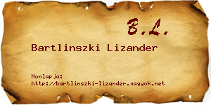 Bartlinszki Lizander névjegykártya